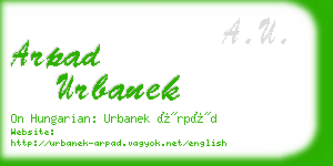 arpad urbanek business card